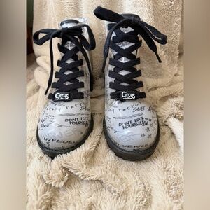 EUC Circus by Sam Edelman Women’s Black and White Lace-up Rain Boots